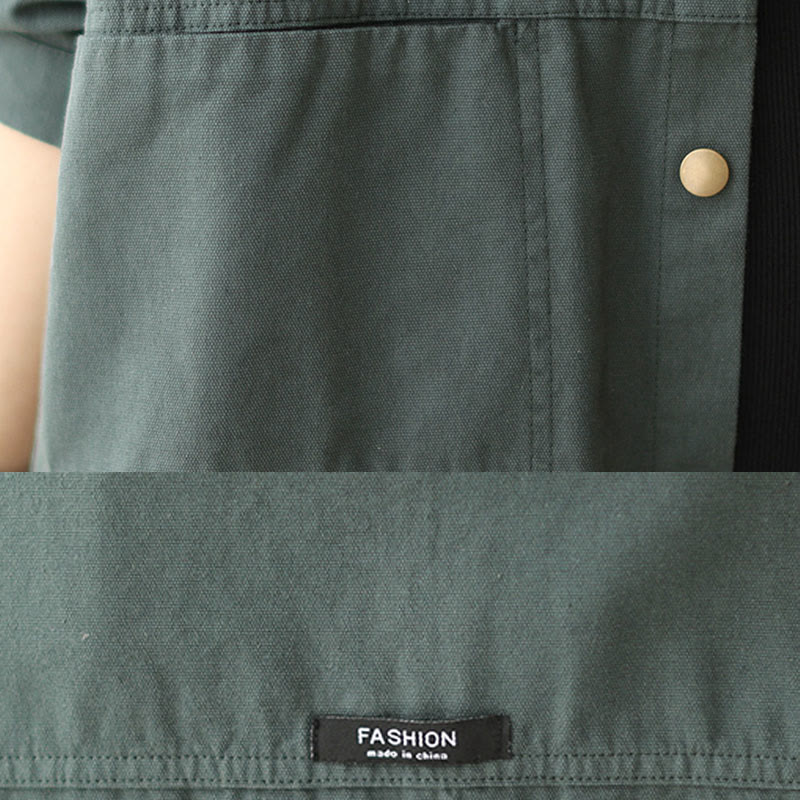 Buddha Stones Lässige, einfarbige Damen-Langarmjacke mit Taschen - image 6
