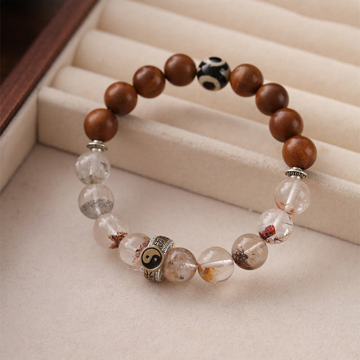 Buddha Stones Lightning Struck Wood Red Phantom Yin Yang Schutzarmband - image 1