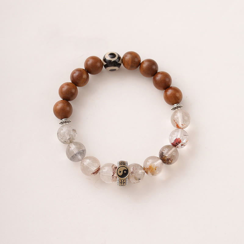 Buddha Stones Lightning Struck Wood Red Phantom Yin Yang Schutzarmband - image 9