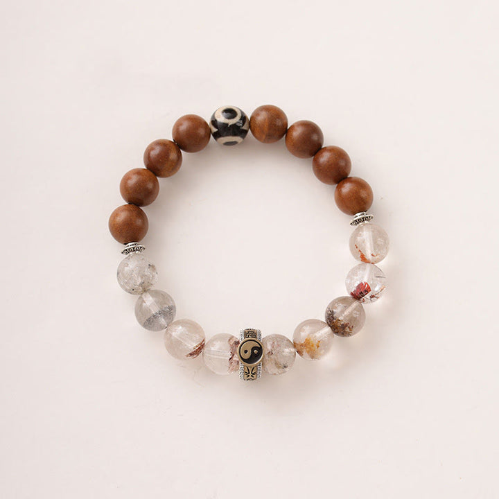 Buddha Stones Lightning Struck Wood Red Phantom Yin Yang Schutzarmband - image 9