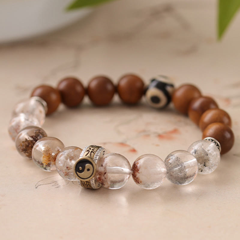 Buddha Stones Lightning Struck Wood Red Phantom Yin Yang Schutzarmband - image 10