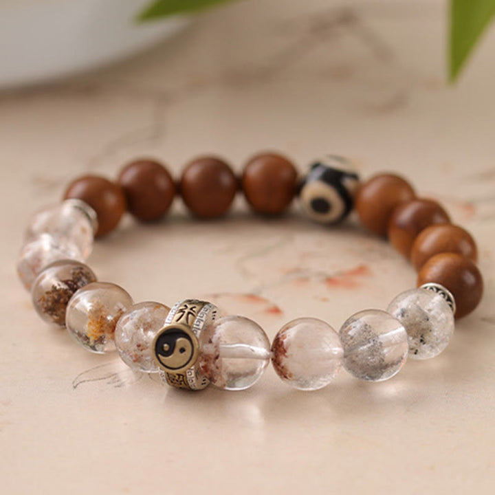 Buddha Stones Lightning Struck Wood Red Phantom Yin Yang Schutzarmband - image 10
