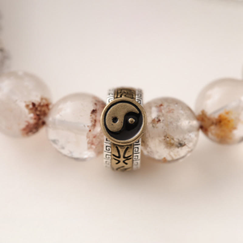 Buddha Stones Lightning Struck Wood Red Phantom Yin Yang Schutzarmband - image 12