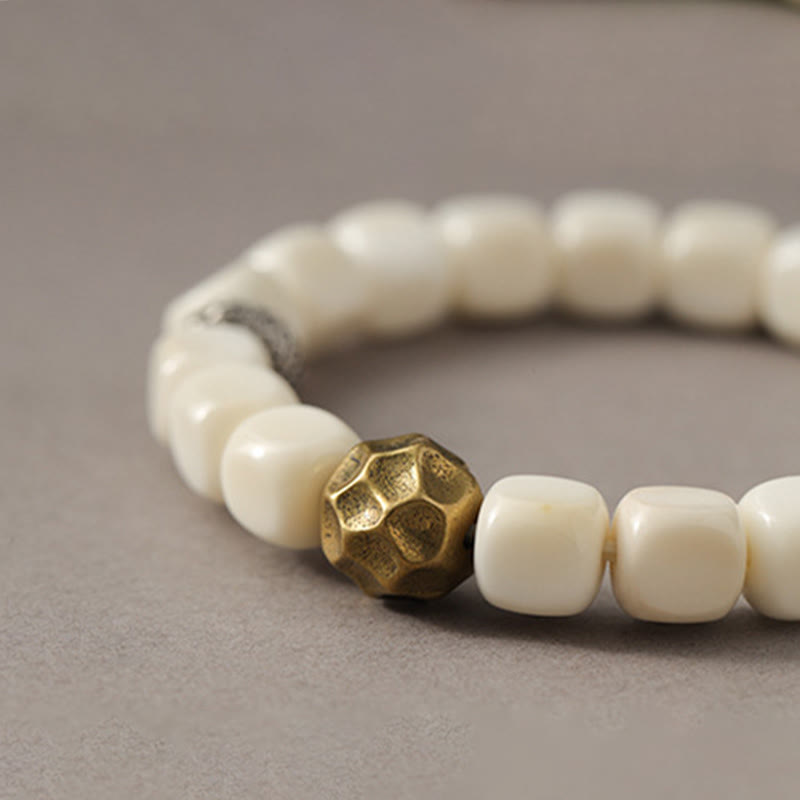 Buddha Stones Bodhi Seed Gehämmertes Kupfer Messing Ruhe Armband - image 2