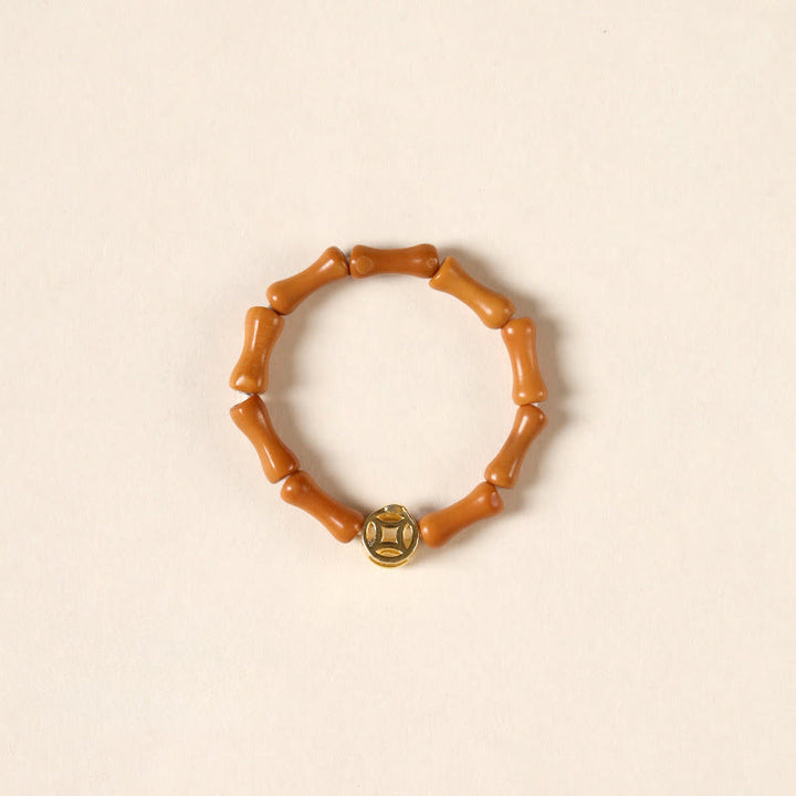 Buddha Stones Olivenkernperle Kupfermünze Inner Strength Ring - Kupfermünze - 6 mm - image 2