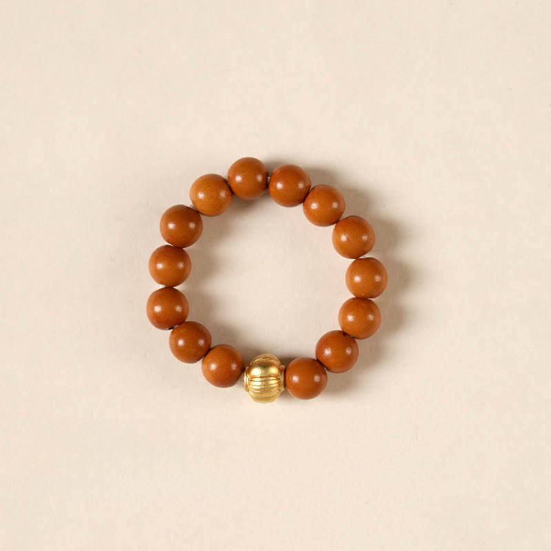 Buddha Stones Olivenkernperle Kupfermünze Inner Strength Ring - Laternenmuster - 4 mm - image 12