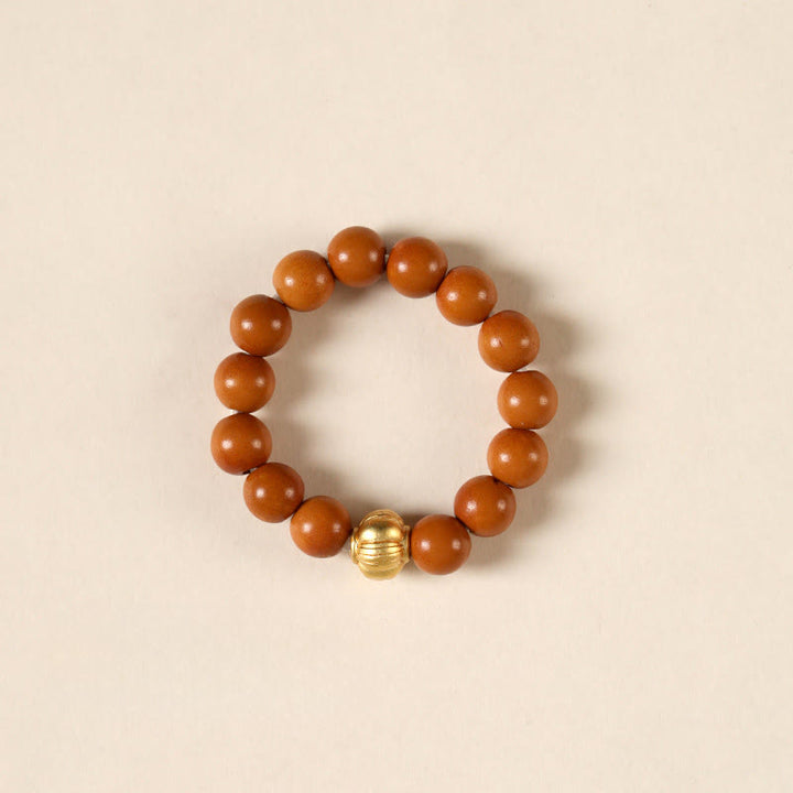 Buddha Stones Olivenkernperle Kupfermünze Inner Strength Ring - Laternenmuster - 4 mm - image 12