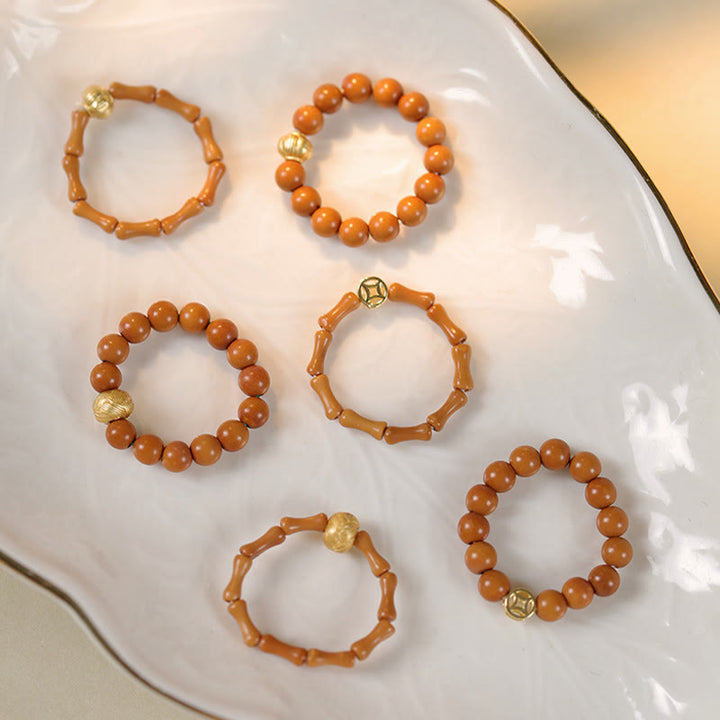 Buddha Stones Olivenkernperle Kupfermünze Inner Strength Ring - image 17