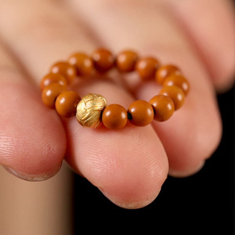 Buddha Stones Olivenkernperle Kupfermünze Inner Strength Ring - image 8