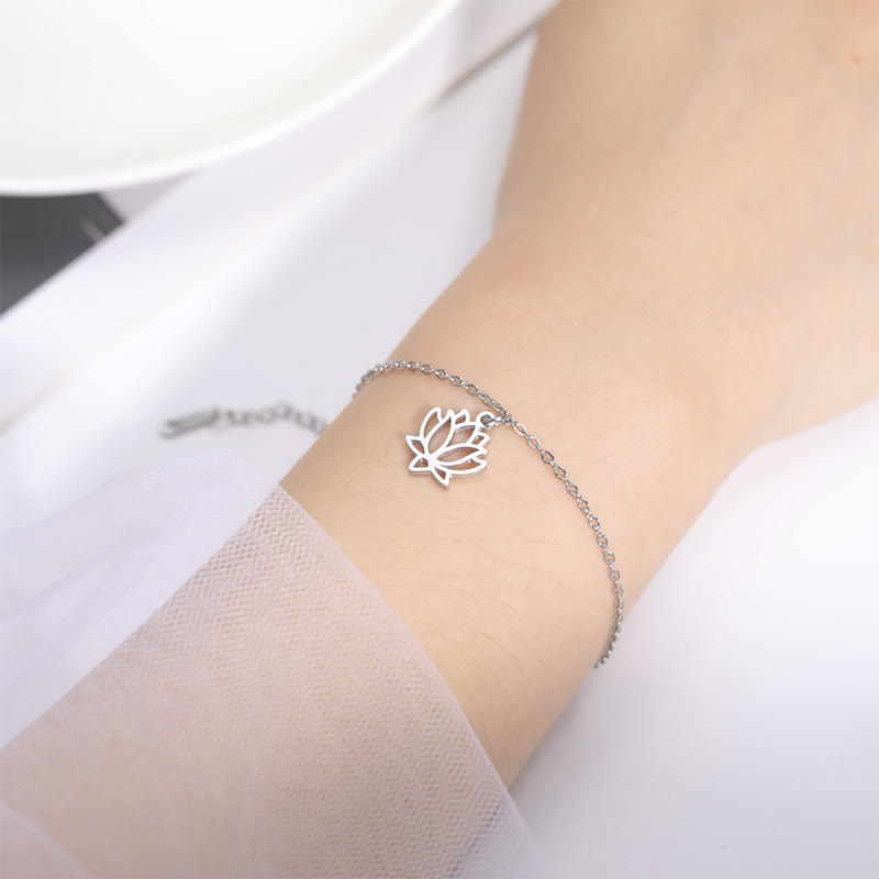Buddha Stones Lotus Muster Titan Stahl Erleuchtung Armband - image 4