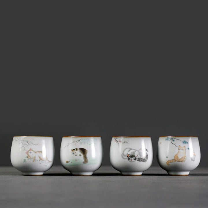 Buddha Stones Niedliche Katzenzweige-Teetasse, Kung-Fu-Teetasse mit Geschenkbox - image 10