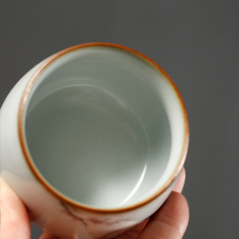 Buddha Stones Niedliche Katzenzweige-Teetasse, Kung-Fu-Teetasse mit Geschenkbox - image 17