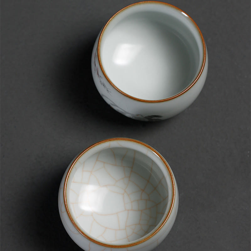 Buddha Stones Niedliche Katzenzweige-Teetasse, Kung-Fu-Teetasse mit Geschenkbox - image 16