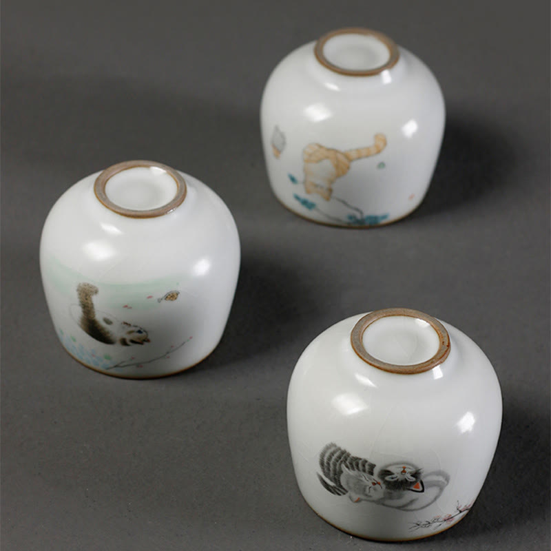 Buddha Stones Niedliche Katzenzweige-Teetasse, Kung-Fu-Teetasse mit Geschenkbox - image 11