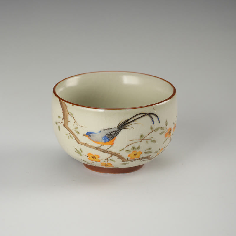 Buddha Stones ​​Vogel Auf Zweigen Kupfer Münze Teetasse Kung Fu Tee Tasse - image 2