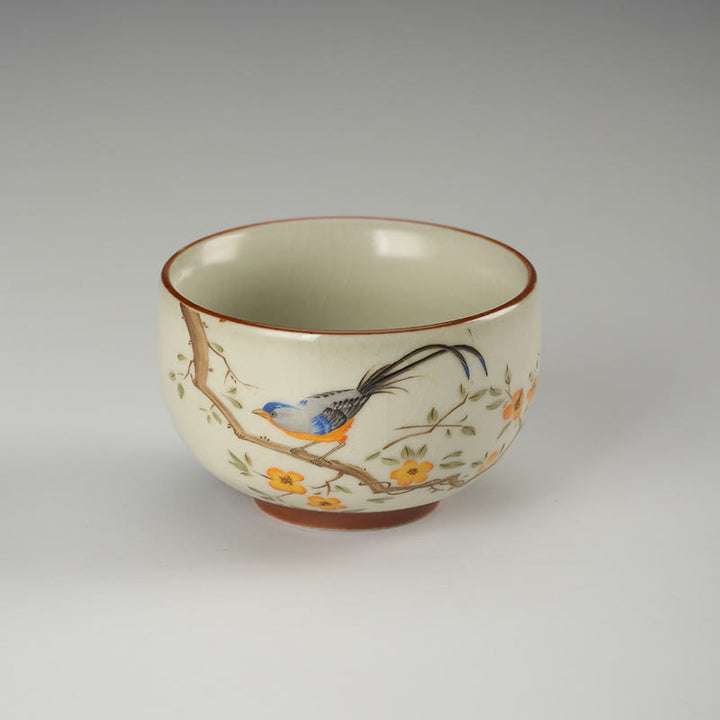 Buddha Stones ​​Vogel Auf Zweigen Kupfer Münze Teetasse Kung Fu Tee Tasse - image 2