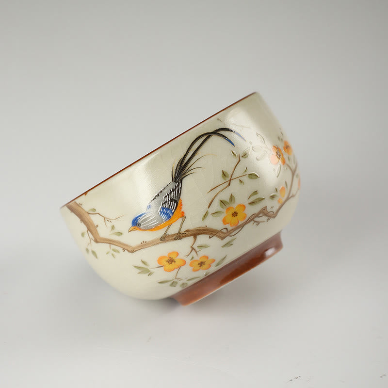 Buddha Stones ​​Vogel Auf Zweigen Kupfer Münze Teetasse Kung Fu Tee Tasse - image 3