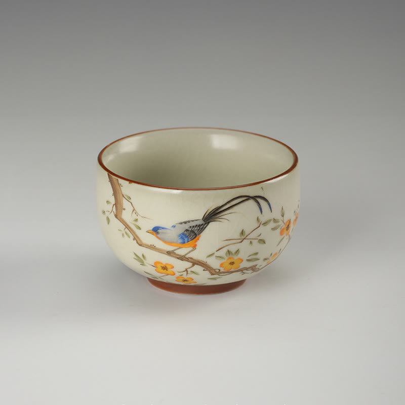 Buddha Stones ​​Vogel Auf Zweigen Kupfer Münze Teetasse Kung Fu Tee Tasse - image 1