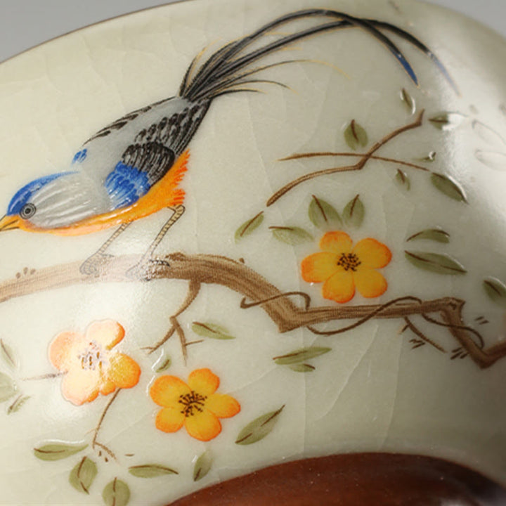 Buddha Stones ​​Vogel Auf Zweigen Kupfer Münze Teetasse Kung Fu Tee Tasse - image 6