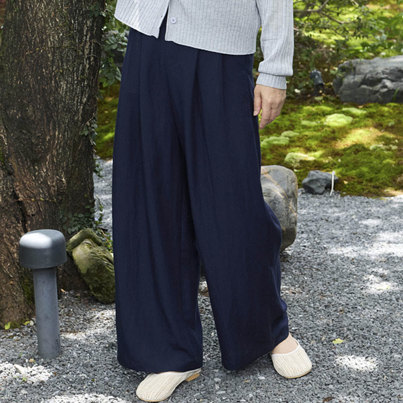 Buddha Stones Schlichte, knöchellange Damenhose mit Taschen für ältere Erwachsene - Stahlblau - US14， UK/AU18，EU46 (2XL) - image 17