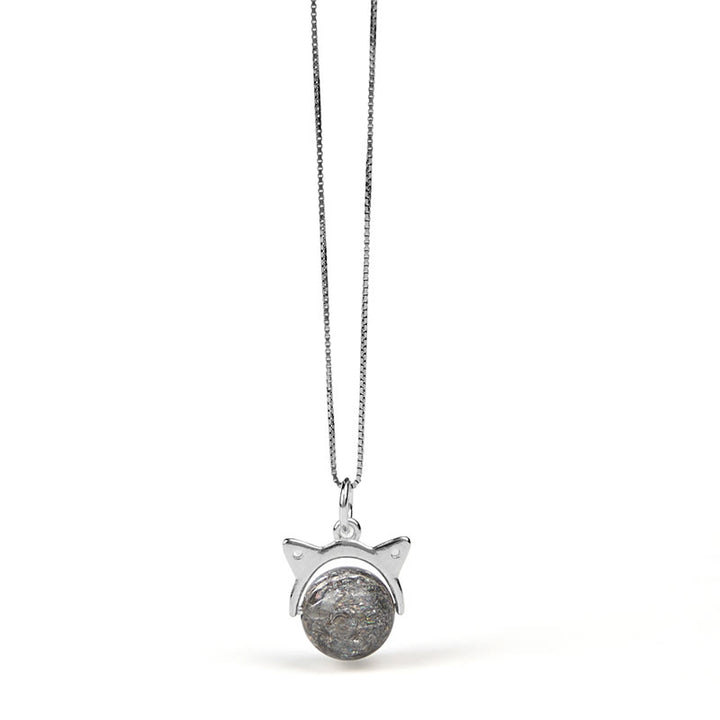 Buddha Stones 925 Sterling Silber Natursilber Super Seven Kristall Katze Halskette Anhänger - image 6