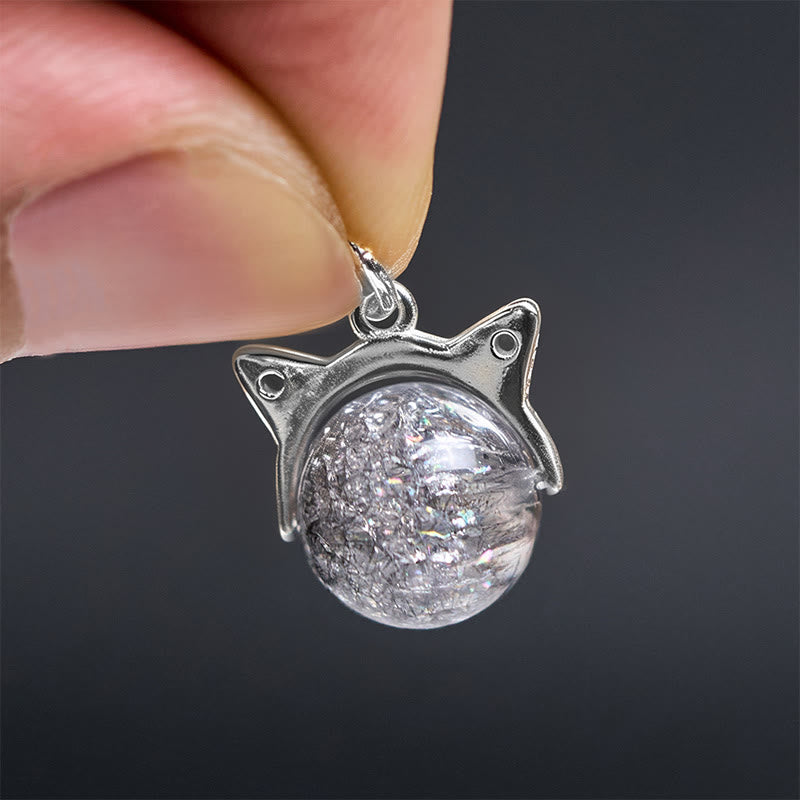 Buddha Stones 925 Sterling Silber Natursilber Super Seven Kristall Katze Halskette Anhänger - image 5