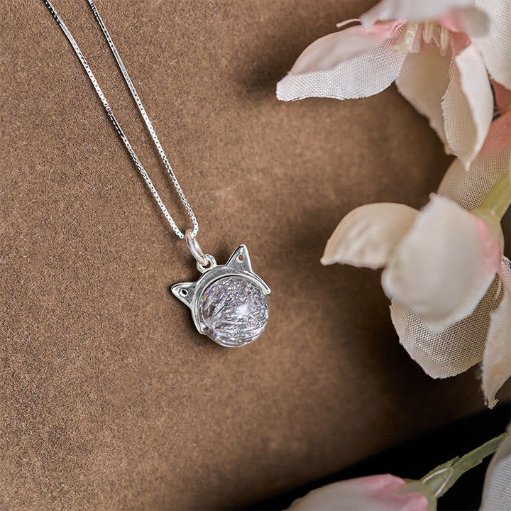 Buddha Stones 925 Sterling Silber Natursilber Super Seven Kristall Katze Halskette Anhänger - image 2
