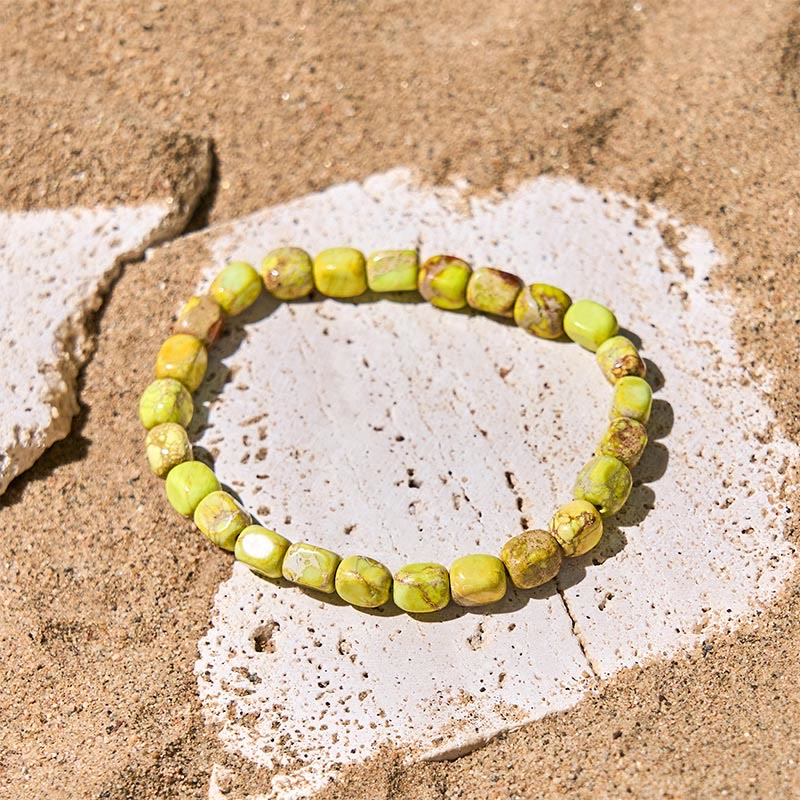 Buddha Stones, natürlicher, bunter Kaiserstein, ovale, quadratische Perlen, Anti-Stress-Armband - Grüner Kaiserstein (Handgelenkumfang: 15–17 cm) - image 10