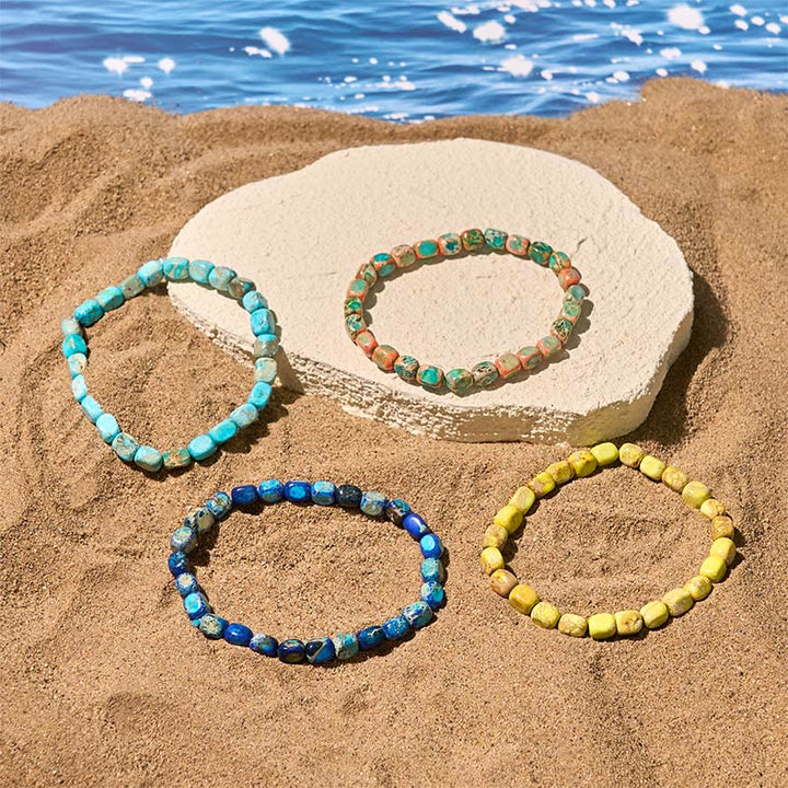 Buddha Stones, natürlicher, bunter Kaiserstein, ovale, quadratische Perlen, Anti-Stress-Armband - image 14