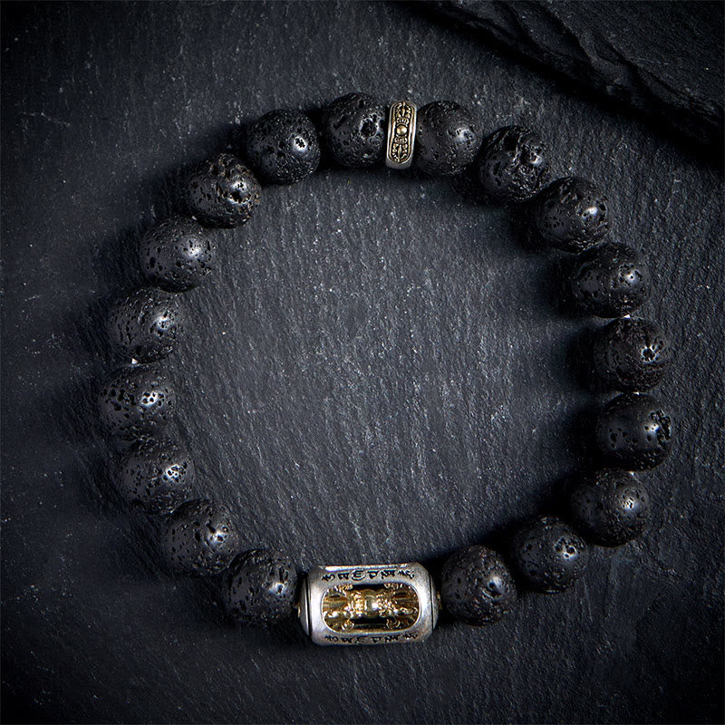 Buddha Stones, natürlicher Lavastein, Om Mani Padme Hum Dorje Vajra Heilungsarmband - image 12