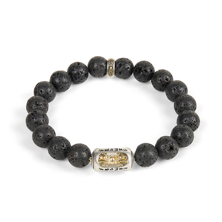 Buddha Stones, natürlicher Lavastein, Om Mani Padme Hum Dorje Vajra Heilungsarmband - image 15