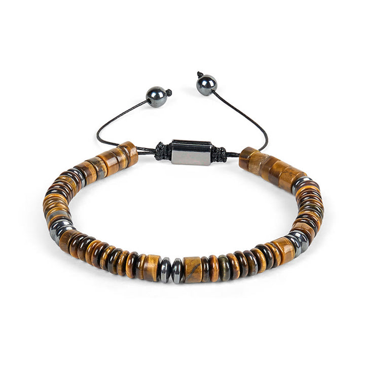 Buddha Stones Kleines schwarzes Obsidian-, grünes Aventurin- und graues Jaspis-Tigerauge-Armband mit Kraftseil - image 23