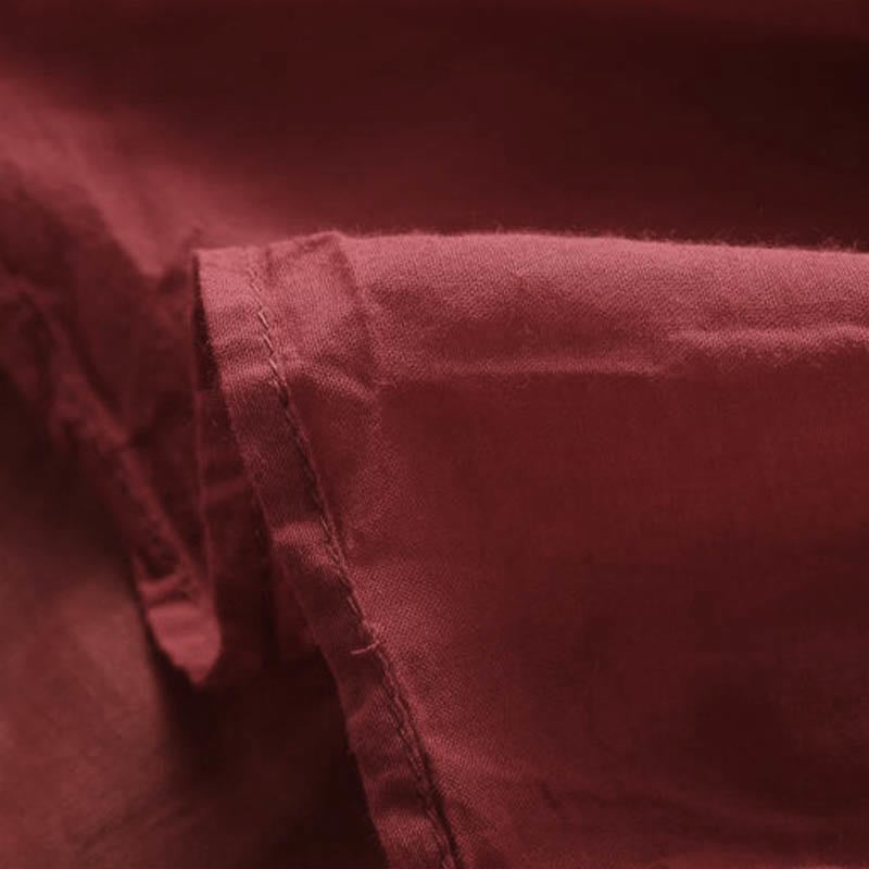 Buddha Stones Stickerei Patchwork Lange Puffärmel Kordelzug Midikleid mit Taschen - image 7