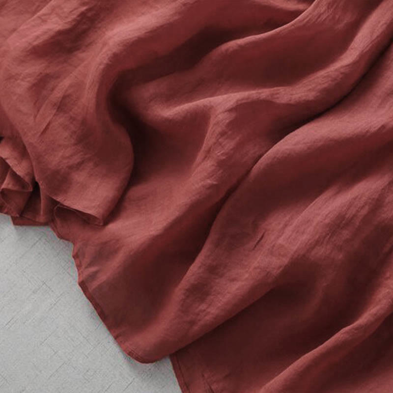 Buddha Stones Stickerei Patchwork Lange Puffärmel Kordelzug Midikleid mit Taschen - image 5