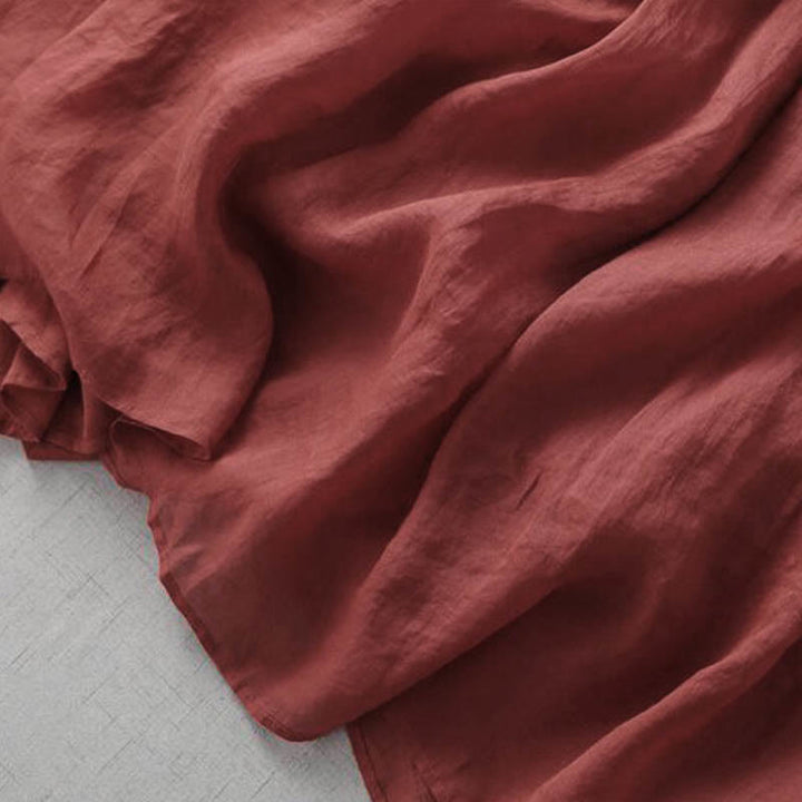 Buddha Stones Stickerei Patchwork Lange Puffärmel Kordelzug Midikleid mit Taschen - image 5