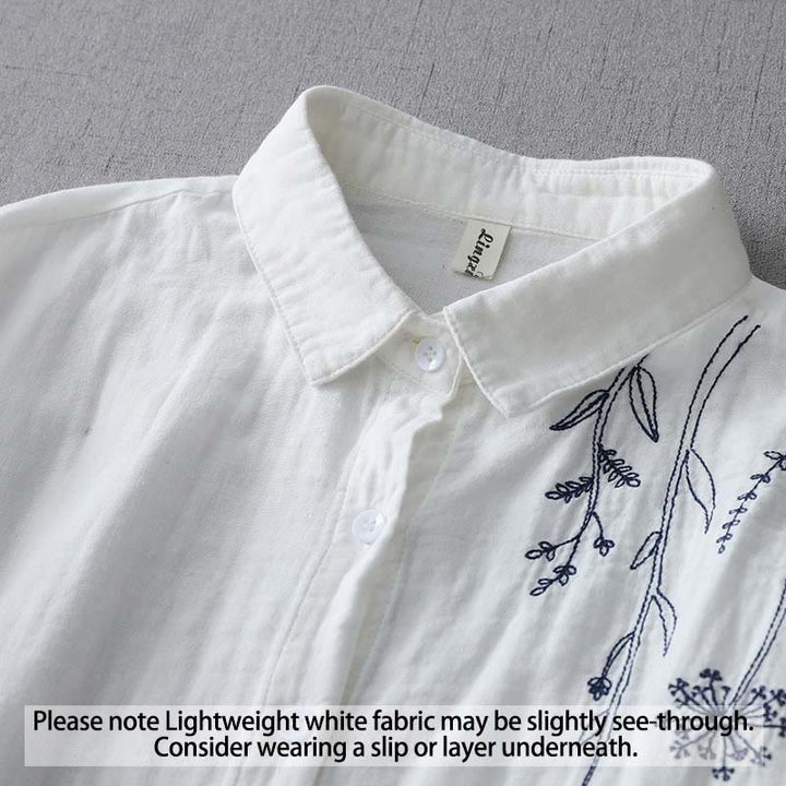 Buddha Stones Herbst Pusteblume Blumenknöpfe Langarm Damen Baumwollshirt - image 2