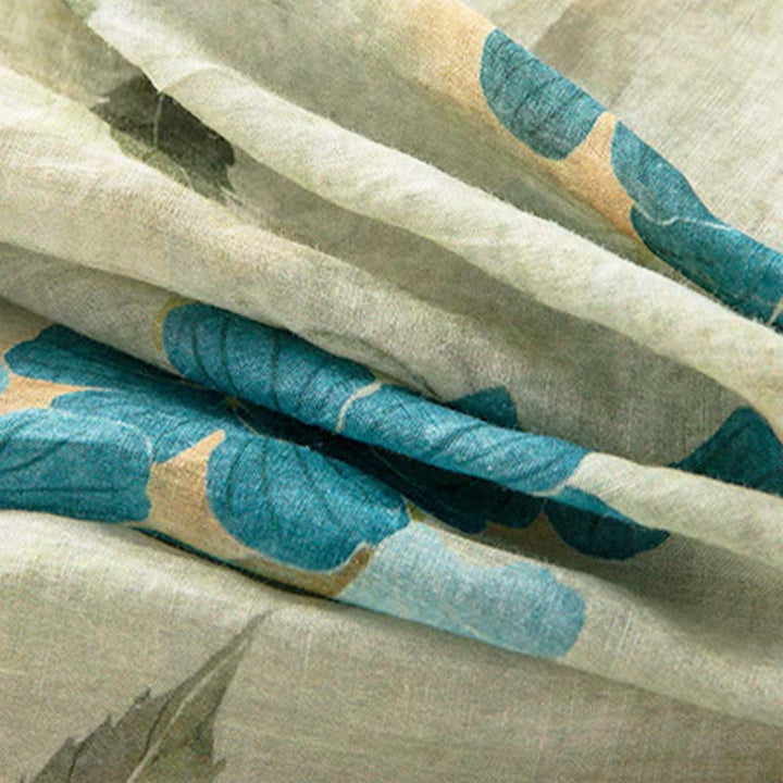 Buddha Stones – Midikleid mit halblangen Ärmeln, farblich kontrastierendem Blumenmuster und Taschen - image 4