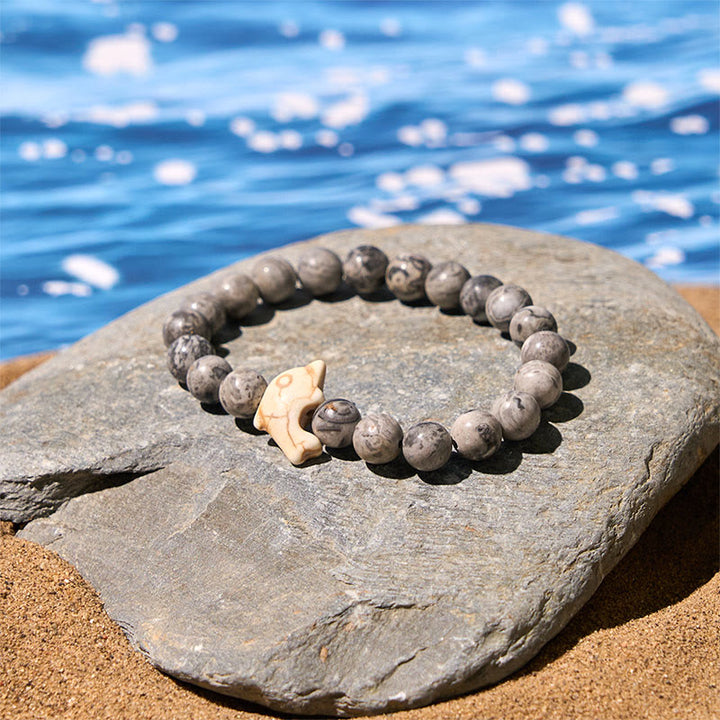 Buddha Stones, natürliche verschiedene Steine, Delfin, spirituelles Gleichgewichtsarmband - image 18