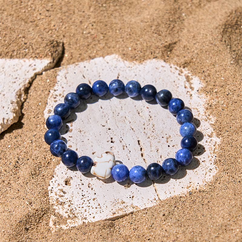 Buddha Stones, Naturstein, verschiedene Steine, Elefant, spirituelle Kraft, Armband - image 1