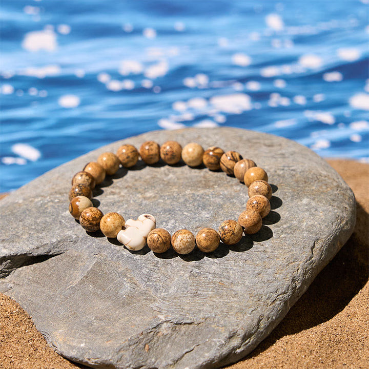 Buddha Stones, Naturstein, verschiedene Steine, Elefant, spirituelle Kraft, Armband - image 7