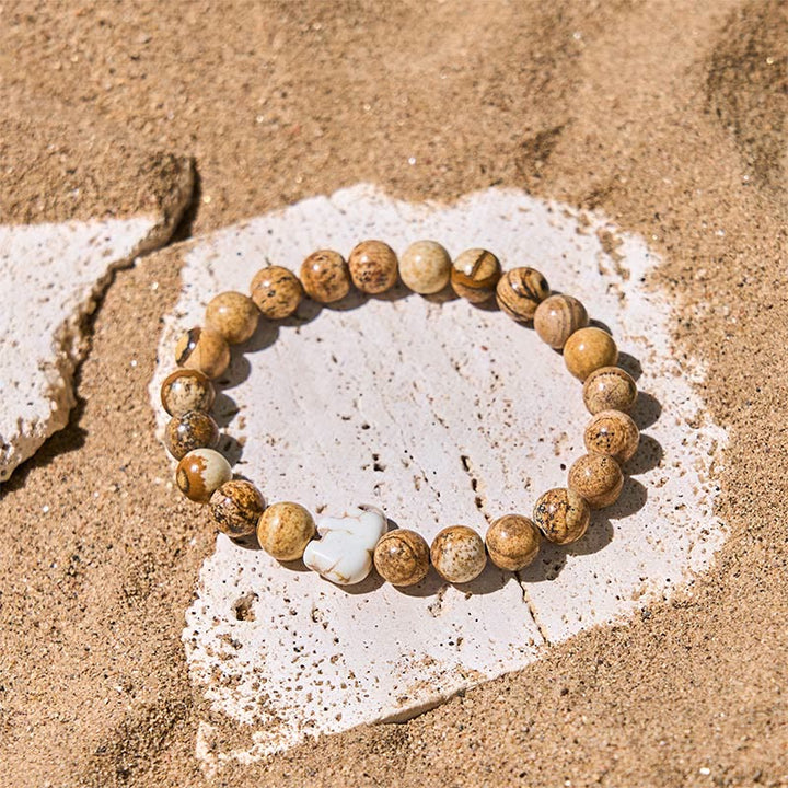 Buddha Stones, Naturstein, verschiedene Steine, Elefant, spirituelle Kraft, Armband - image 6