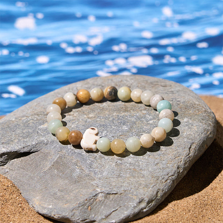 Buddha Stones, Naturstein, verschiedene Steine, Elefant, spirituelle Kraft, Armband - image 15
