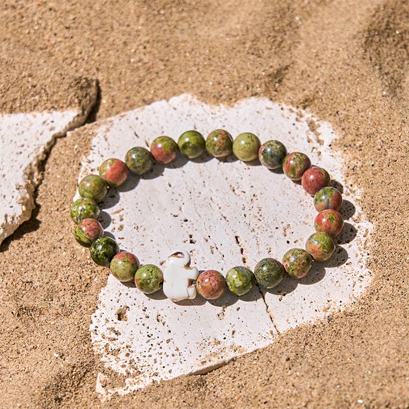 Buddha Stones, Naturstein, verschiedene Steine, Elefant, spirituelle Kraft, Armband - image 26