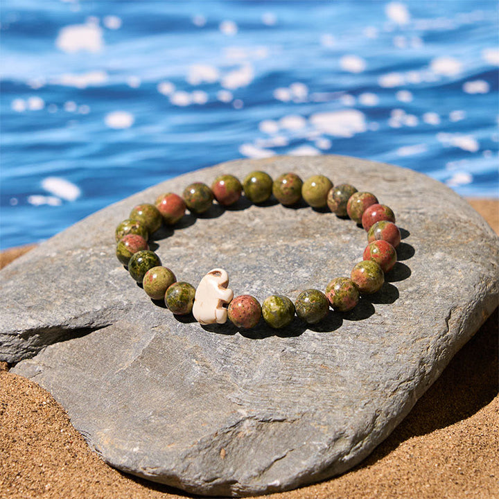 Buddha Stones, Naturstein, verschiedene Steine, Elefant, spirituelle Kraft, Armband - image 27