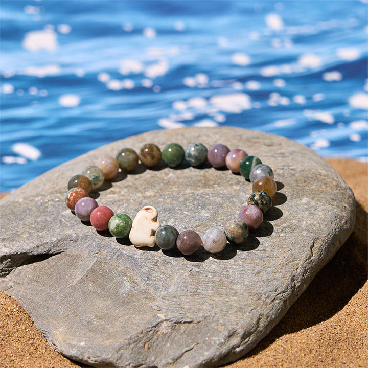 Buddha Stones, Naturstein, verschiedene Steine, Elefant, spirituelle Kraft, Armband - image 31