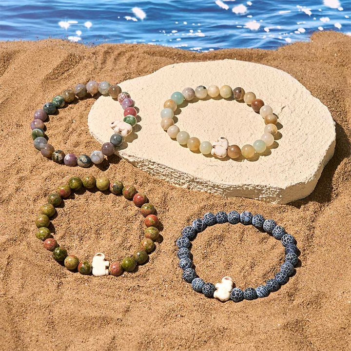 Buddha Stones, Naturstein, verschiedene Steine, Elefant, spirituelle Kraft, Armband - image 34
