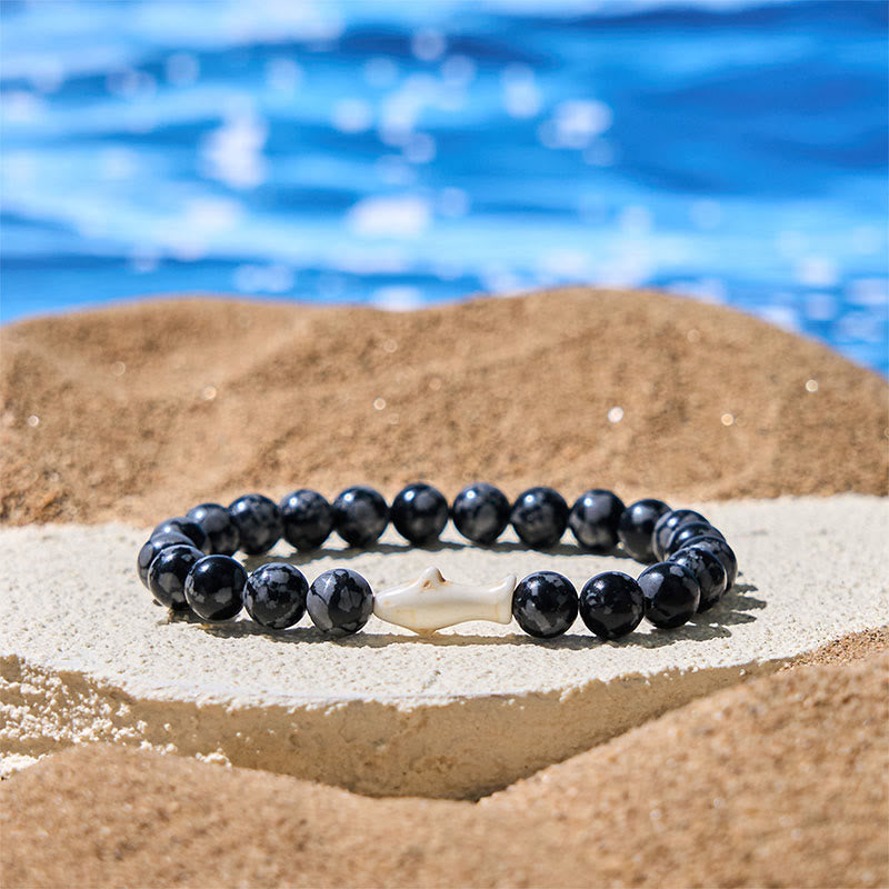 Buddha Stones Natur-Achat-Stein Hai Weisheitsarmband - Grauer Achat (Handgelenkumfang: 15–18 cm) - image 0