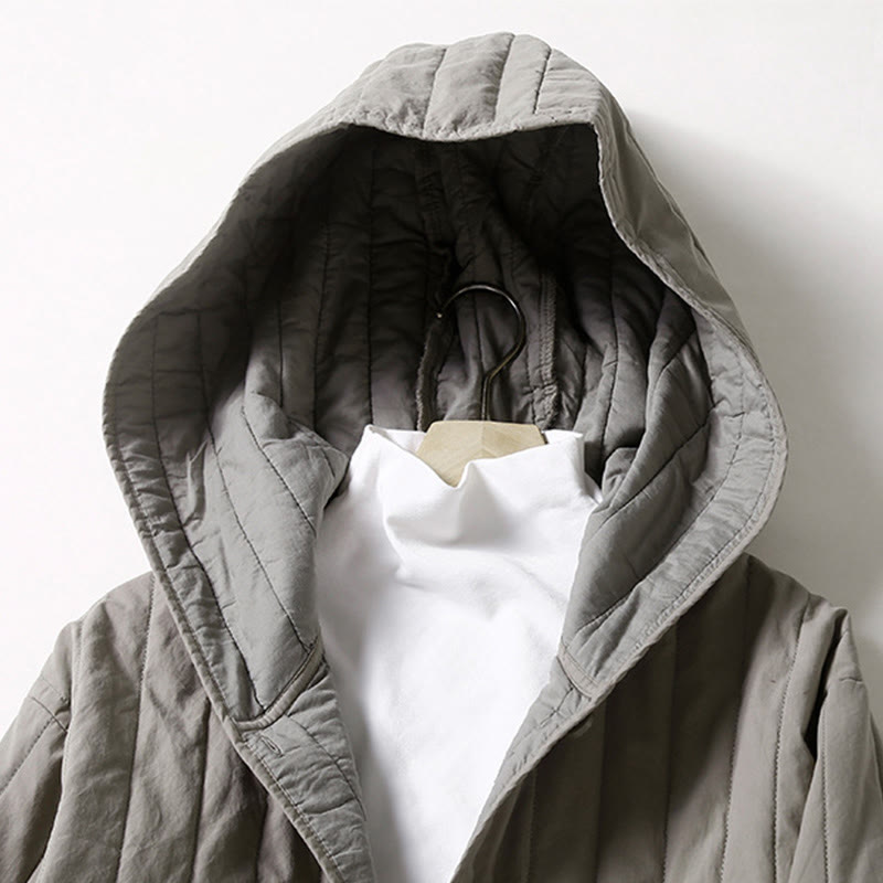 Buddha Stones Cord Design Quilting Damen Langarm Baumwolle Hoodie Jacke mit Tasche - image 7