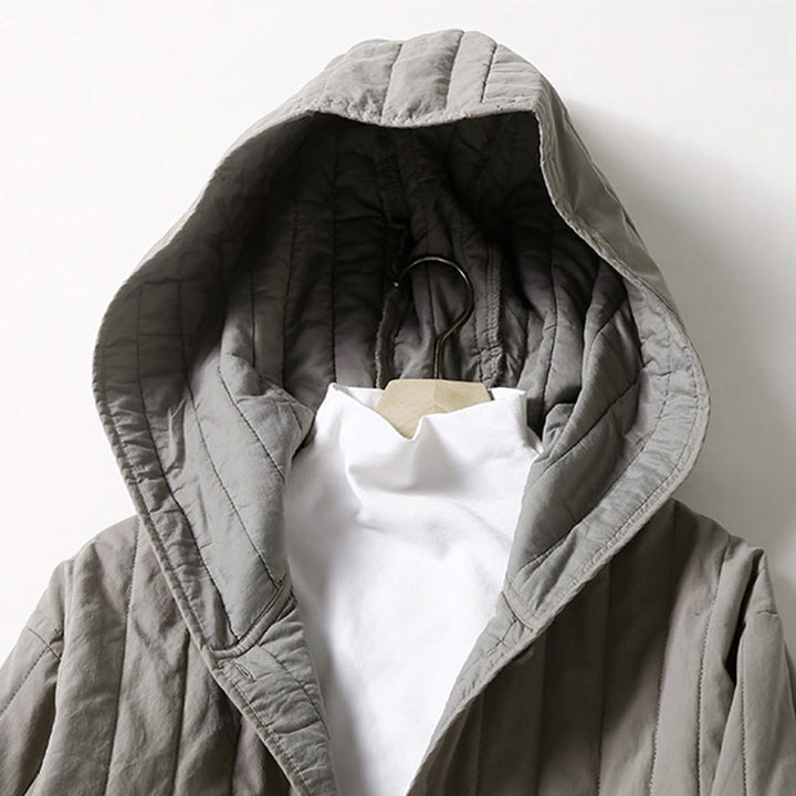 Buddha Stones Cord Design Quilting Damen Langarm Baumwolle Hoodie Jacke mit Tasche - image 7