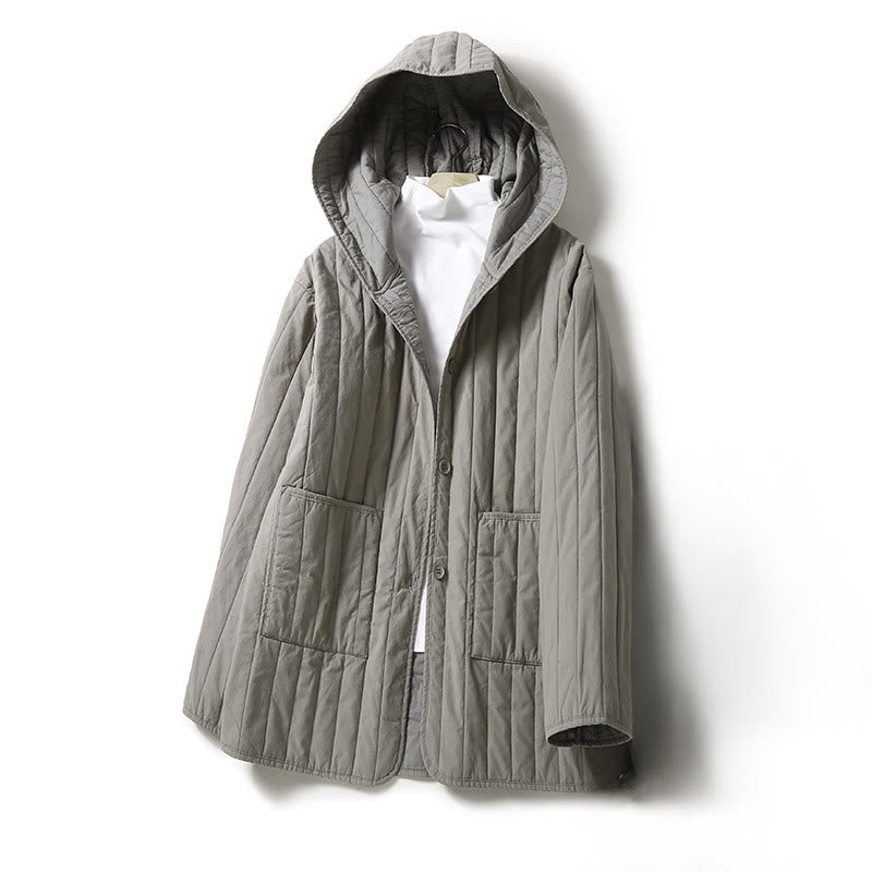 Buddha Stones Cord Design Quilting Damen Langarm Baumwolle Hoodie Jacke mit Tasche - Dunkelgrau - US8-10， UK/AU12-14，EU40-42 (2XL) - image 6